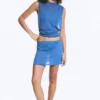 Cotton Mini Skirt – Blue