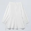 Cotton Poplin Tie-Detail Mini Dress – White