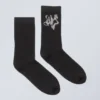 Cotton Rhinestone Socks – Black