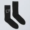 Cotton Rhinestone Socks – Black Rhinestones Drippy Smile