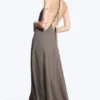 Cowl Neck A-Line Dress – Dark Mole