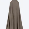 Cowl Neck A-Line Dress – Dark Mole