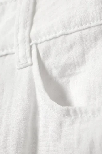 Crinkle Low Waist Loose Fit Trousers – White