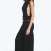 Crinkled Cotton Trousers – Black