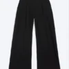 Crinkled Cotton Trousers – Black