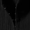Crinkled Long-Sleeved Mini Dress – Black