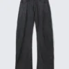 Crinkled Low Rise Cocoon Trousers – Dark Blue
