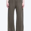Crinkled Low-Rise Wide-Leg Trousers – Dark Brown