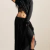 Crinkled Maxi Skirt – Dark Grey