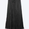 Crinkled Maxi Skirt – Dark Grey