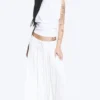 Crinkled Maxi Skirt – Dusty White