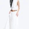 Crinkled Maxi Skirt – Dusty White