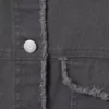 Cropped Boxy Twill Jacket – Dark Grey