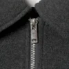 Cropped Boxy Zip Jacket – Dark Grey Melange