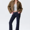 Cropped Boxy Zip Jacket – Soft Brown