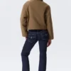 Cropped Boxy Zip Jacket – Soft Brown
