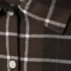 Cropped Checked Flannel Shirt – Checked Brown