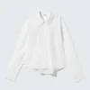 Cropped Cotton Poplin Shirt – White