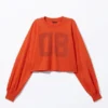 Cropped Long-Sleeved T-Shirt – Bright Orange – 08