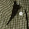 Cropped Loose Cargo Shirt – Checked Dark Khaki Green