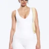 Cropped Plunge Sports Top – White
