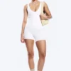 Cropped Plunge Sports Top – White