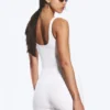 Cropped Plunge Sports Top – White