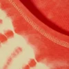 Cropped Printed Ribbed Cotton T-Shirt – Bright Red Tie-Dye