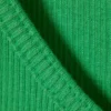 Cropped Ribbed Cotton Tank – Bright Green
