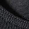 Cropped Ribbed Cotton Tank – Dark Grey
