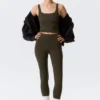 Cropped Sports Top – Dark Brown