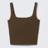 Cropped Sports Top – Dark Brown