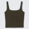 Cropped Sports Top – Dark Brown