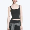 Cropped Sports Top – Dark Grey