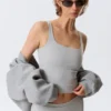 Cropped Sports Top – Light Dusty Grey