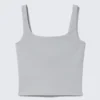 Cropped Sports Top – Light Dusty Grey
