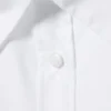 Cross-Buttoned Long-Sleeved Cotton Shirt – White