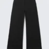 Cut-Off Waistband Suiting Trousers – Black
