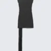 Cut-Out Strappy Mini Dress – Dark Grey