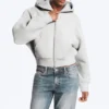 Danni Scuba Zip Hoodie – Grey Melange