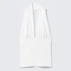 Deep Halterneck Top – White