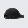Distressed Cotton Canvas Baseball Cap – Cropped Black