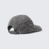 Distressed Cotton Canvas Baseball Cap – Embroidered Washed Black