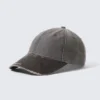Distressed Cotton Canvas Baseball Cap – Grey – Trashed Camo