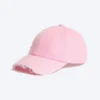 Distressed Cropped Cap – Light Pink