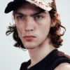 Distressed Embroidered Baseball Cap – Black