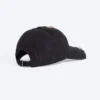 Distressed Embroidered Baseball Cap – Black