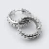 Dotted Hoop Earrings – Silver