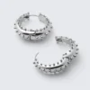 Dotted Hoop Earrings – Silver