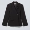 Double-Breasted Suiting Blazer – Black